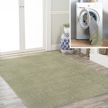 Twyla Classic Solid Low-Pile Machine-Washable Area Rug